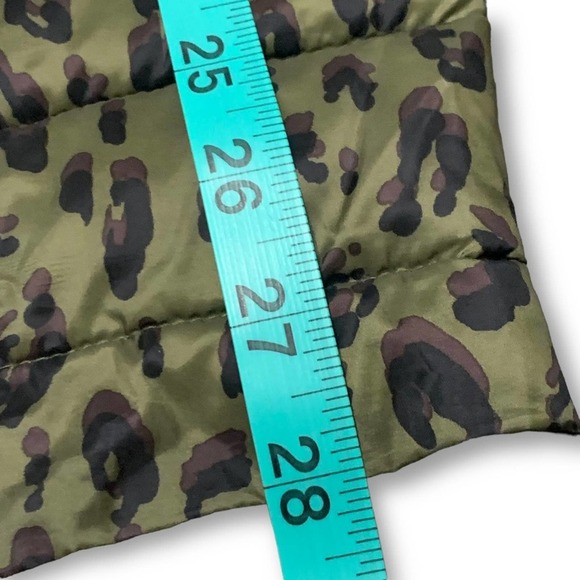 Leopard Puffer Jacket Quilted Narrow Channel Women's Small - Picture 13 of 14